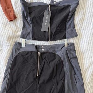 White Fox Boutique Gray Skirt Set